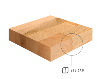 Échantillon de bois pour planchers de semi-remorque montrant le produit Zig-Zag