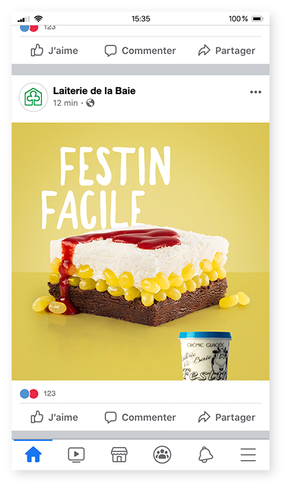 Publication Facebook du pâté chinois Festin Facile