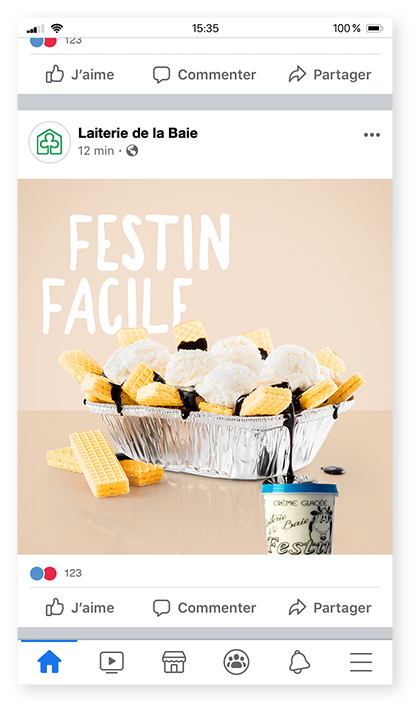 Publication Facebook de la poutine Festin Facile