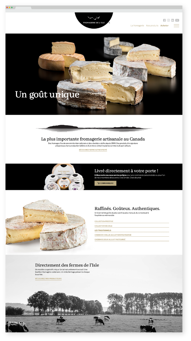 Site web de la fromagerie de l'Île