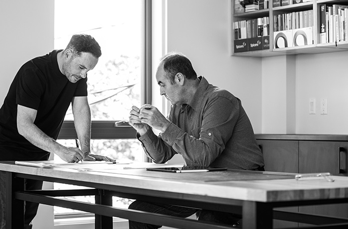 members of the Larouche team developing a project