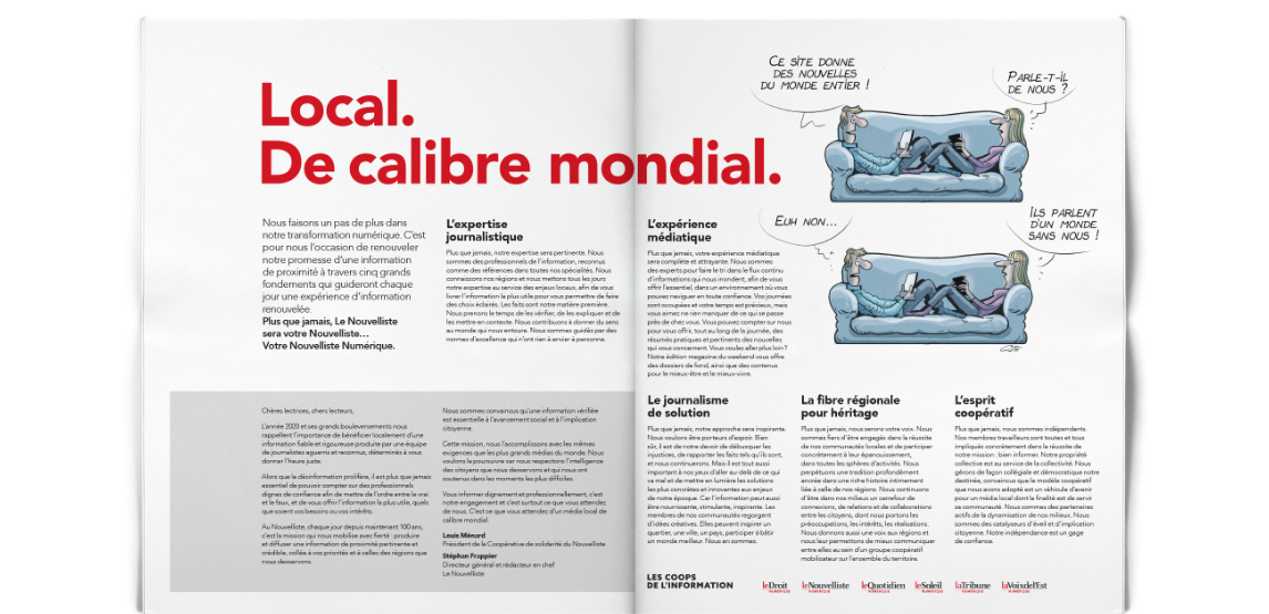 Double-page sur les piliers de marque