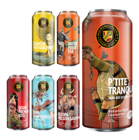 6 canettes de bière de la Microbrasserie Charlevoix