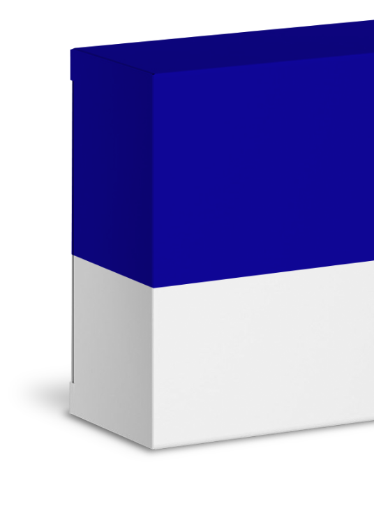 Grosse boîte bleu sur le dessus et blanche en-dessous - sans nom 
