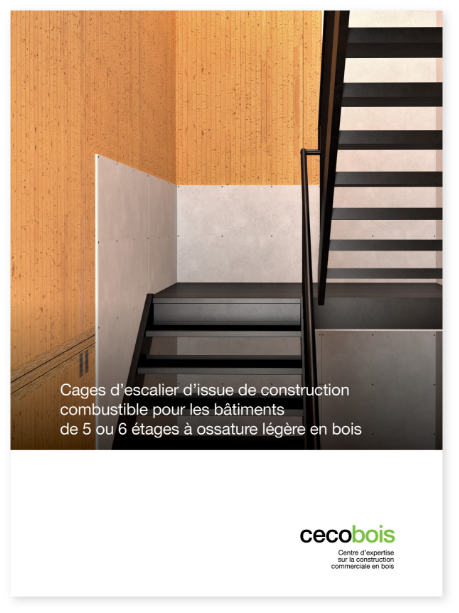 Page couverture de la fiche technique sur les cages d'escalier d'issue de construction combustible 