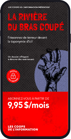 In a cell phone, visual regarding la Rivière du bras coupé