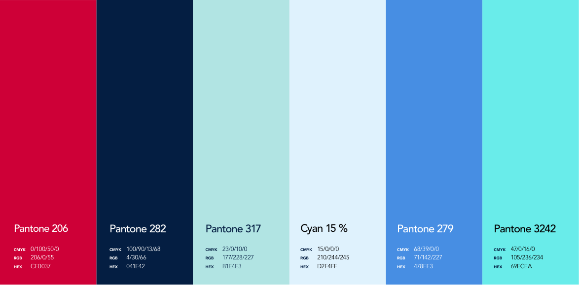 Pantone color palette demonstrating the new Lifeguard colors