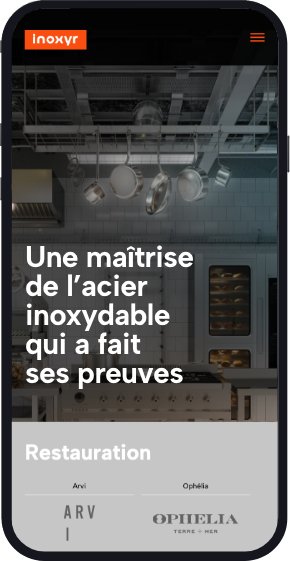 Inoxyr website in a phone