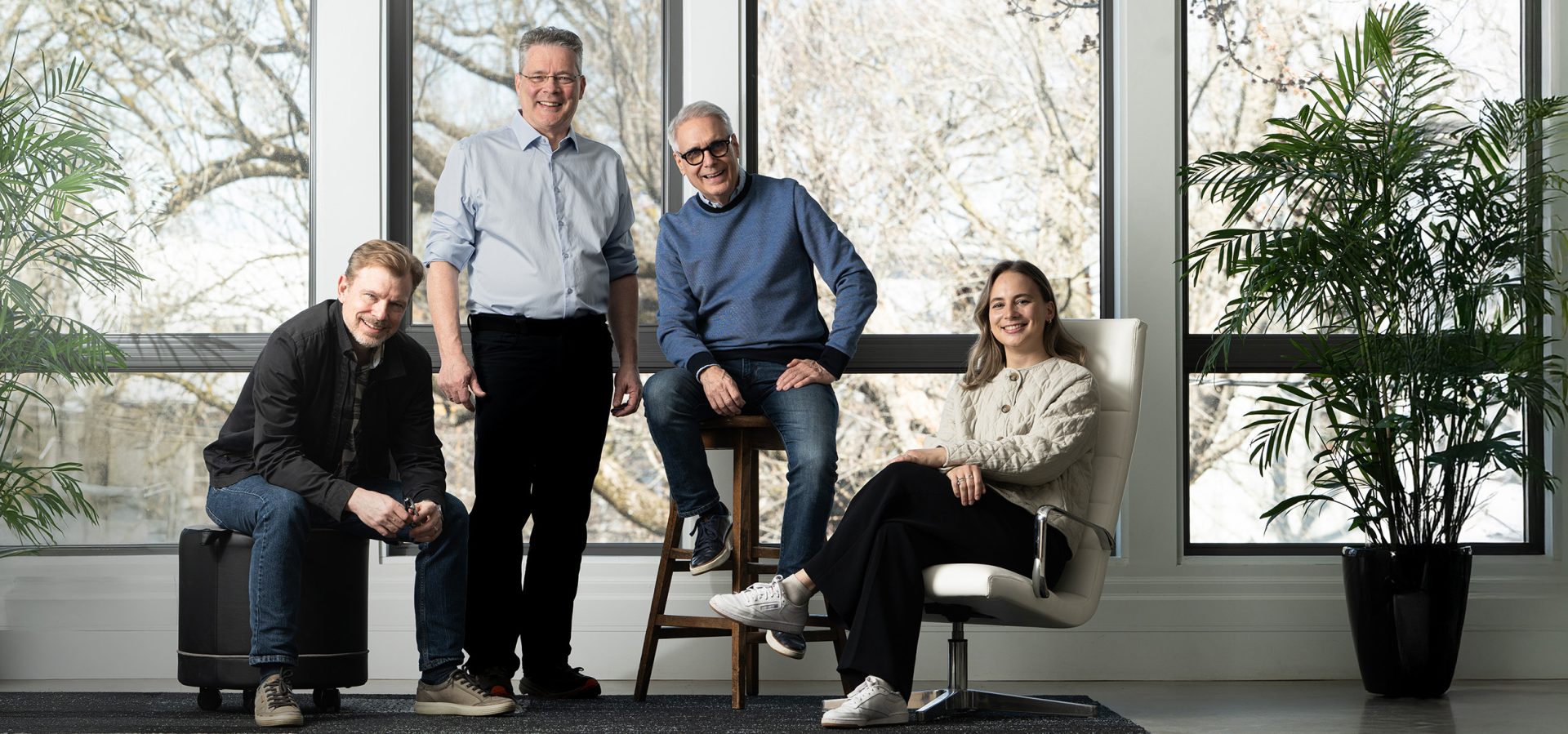 Jean Bissonnette, Jean-François Larouche, Marc Robichaud et Sophie Larouche